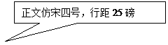 矩形标注: 正文仿宋四号，行距25磅